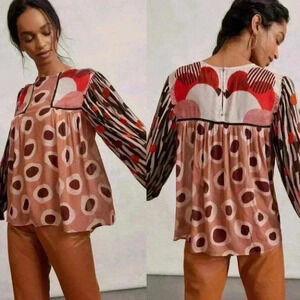 Anthropologie Bl-nk London Miranda Peasant Blouse Size XSP NWT